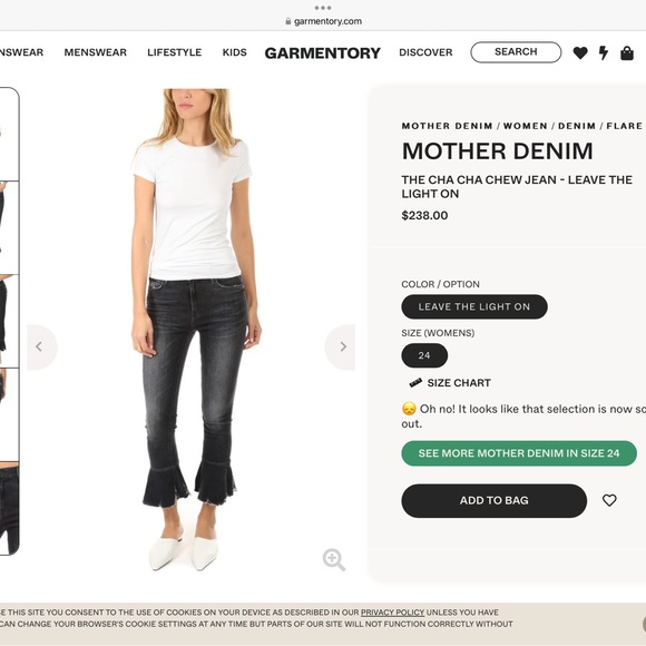 MOTHER Denim The Cha Cha Chew in Leave the Light On (Washed Black/Dark Gray) - Picture 3 of 11